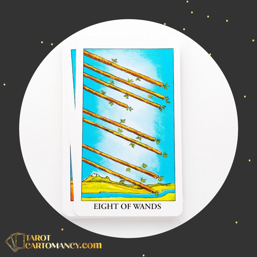 Eight of Wands as Love Outcome Upright Tarot Card Meaning