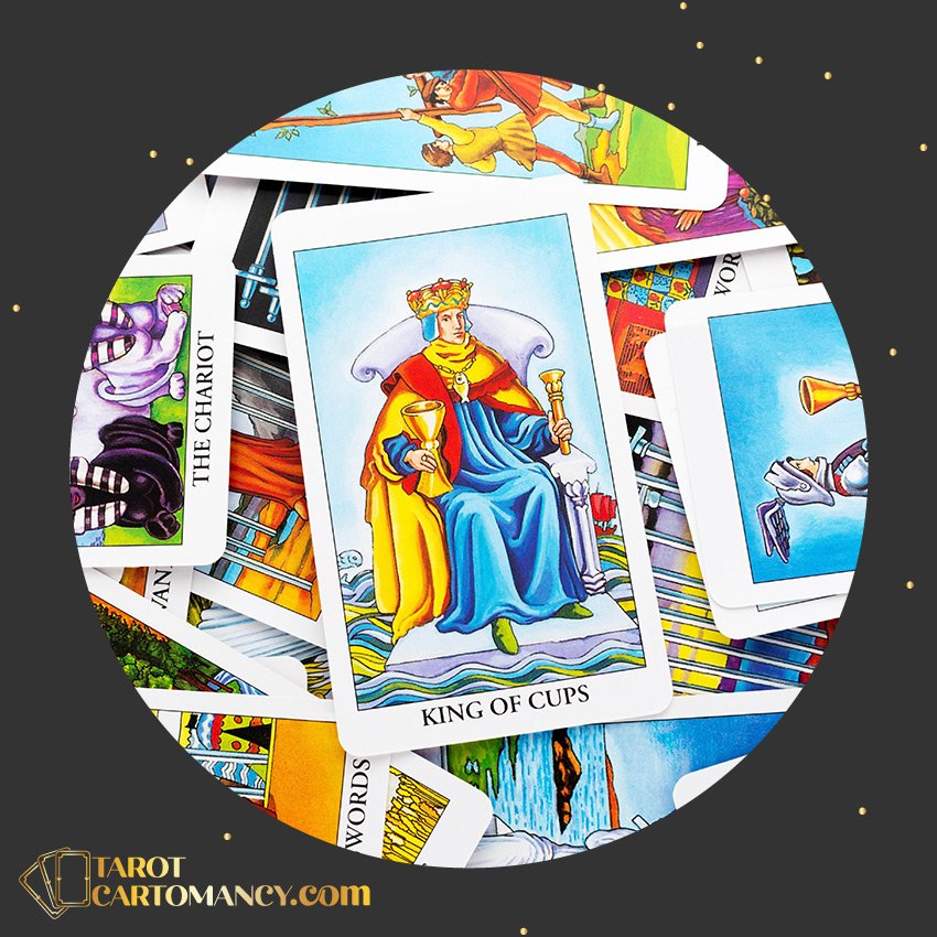 King of Cups on Top of Other Tarot Cards in Context of Love Advice